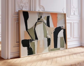 Neutral Abstract Wall Art - Modern Minimalist Painting in Warm Tones