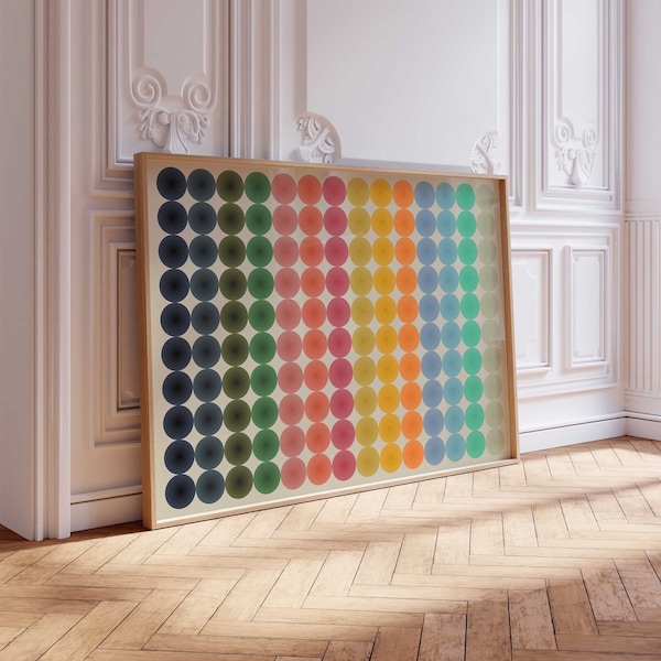 Arte de pared moderno y colorido de gran tamaño, impresión artística grande, arte de pared abstracto, arte imprimible, póster multicolor, póster grande, obra de arte llamativa, decoración del hogar
