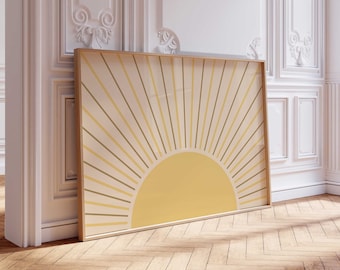 Yellow Boho Sun Wall Art Print