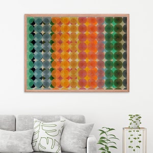 Colorful Circle Abstract Art Print: Modern Framed Wall Decor