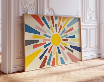 Bright Colorful Abstract Sun DIGITAL Print