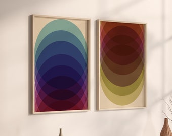 Juego de 2 láminas digitales abstractas modernas y geniales.
