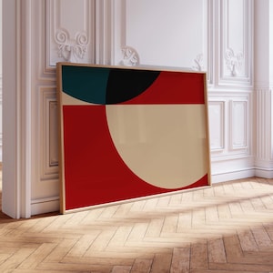 Moderner roter abstrakter digitaler Kunstdruck