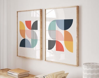 Digital Colorful Scandi Abstract Art Set