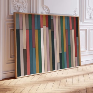 Bright Stripe Art Print - Colorful Abstract Wall Art in Retro Tones