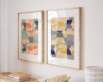 Digital Pastel Abstract Print Set