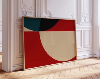 Modern Red Abstract Wall Art