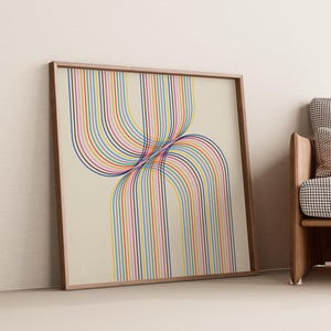 Boho Line Art quadratischer DIGITAL-Druck
