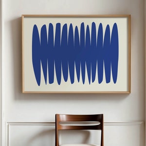 Large Modern Navy Blue Wall Art