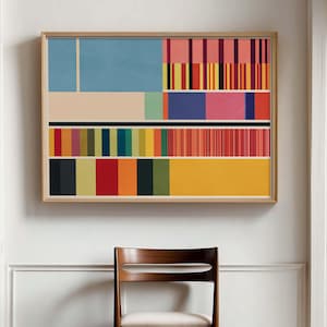 Cool Color Block Abstract FRAMED Art Print - Statement Artwork