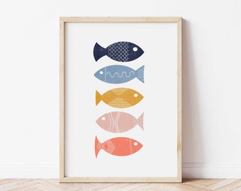 COLORFUL /& BEAUTIFUL FISH ART Canvas collection Home decor wall print art