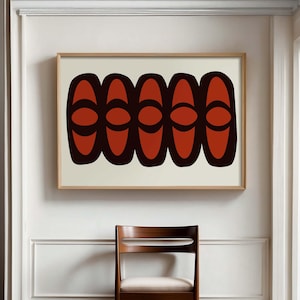 Bold Red Abstract Scandi Digital Art Print