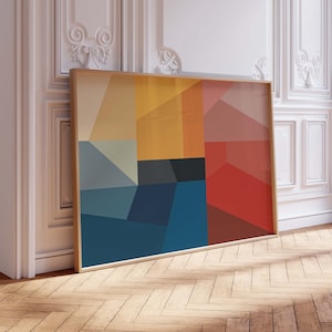 Fun Bold Geometric Abstract Print - Colorful Modern DIGITAL Wall Art