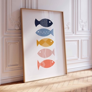 Colorful Modern Abstract Fish Art Print
