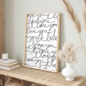 Handwritten I Love You Poster