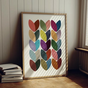 Colorful Abstract Scandinavian Heart Print