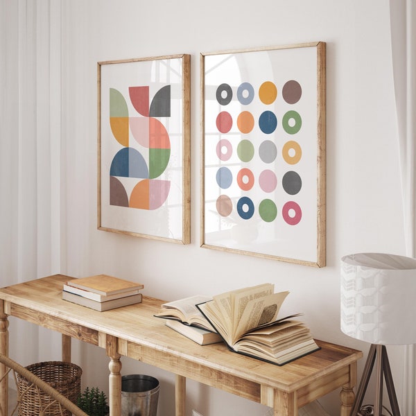 Bold Colorful Scandinavian Art Prints Set