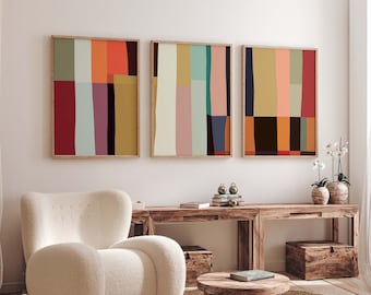 Set of 3 Digital Colorful Abstract Prints