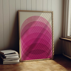 Abstract Pink Digital Wall Art Print Pink Decor Hot Pink Print Bright Pink Wall Art Circle Art Colorful Vibrant Wall Decor Kids Room Digital