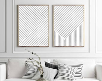 Set of 2 Modern Line Art Print Set