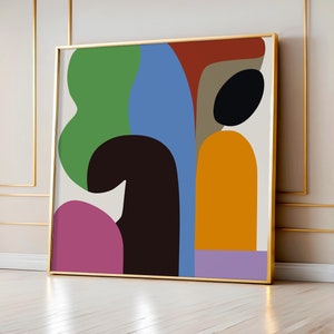 Large Abstract Colorful Square Art Digital Art Print