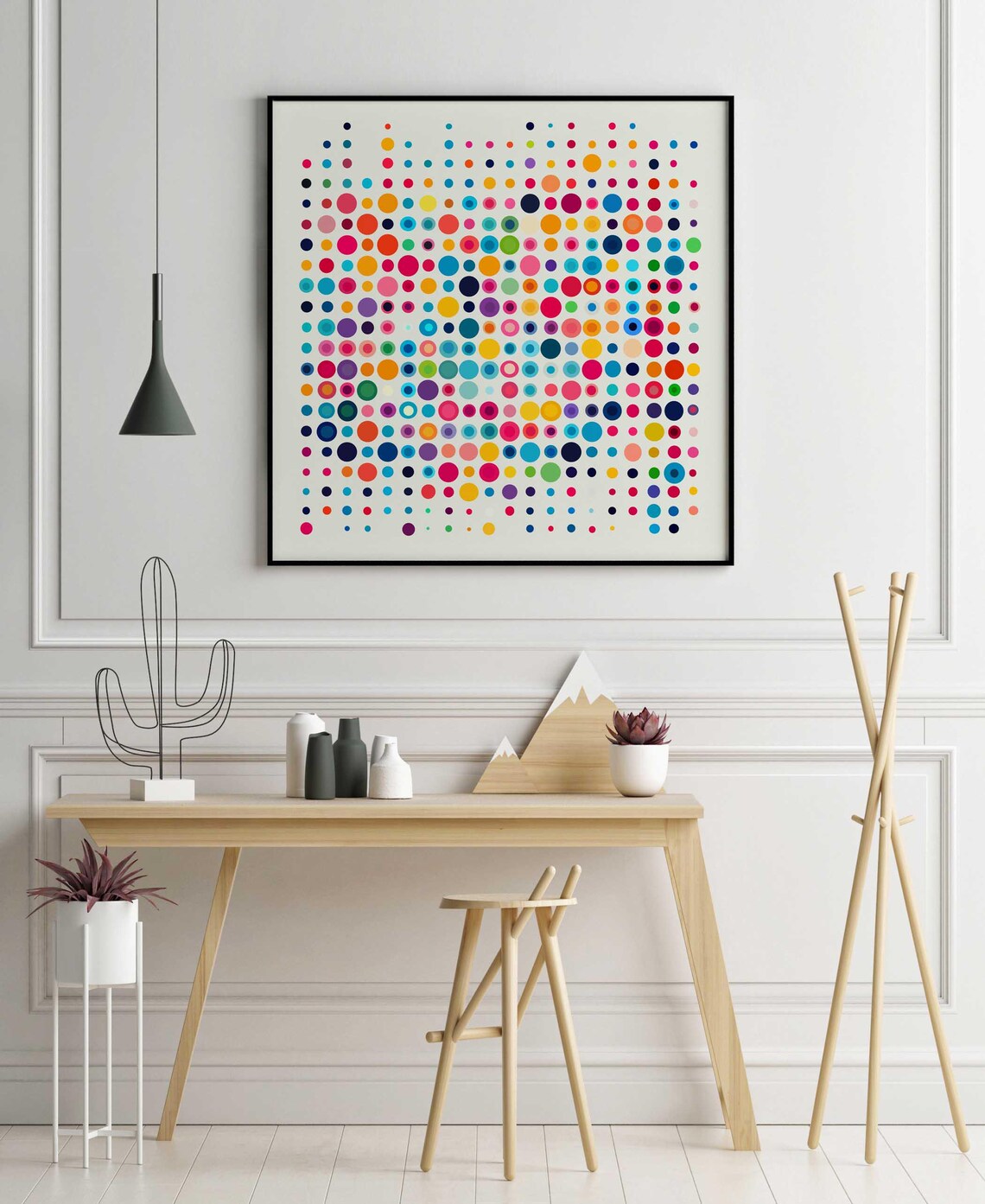 Colorful Dots Abstract Square DIGITAL Art Print - Etsy