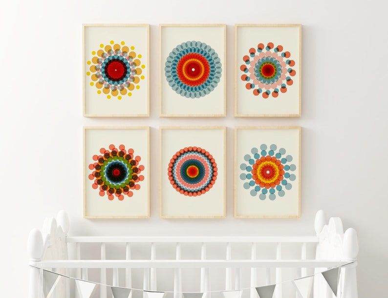 Boho Printable Wall Art Set of Yoga Mandala Downloads Printable Set of 6 Art Prints Mid Century Posters Aesthetic Art Print Set Yoga Decor image 8