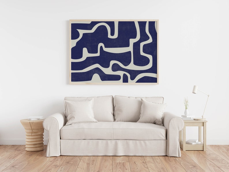 Cool Grey Blue Wall Decor Navy Blue Wall Art Prints Modern Art - Etsy