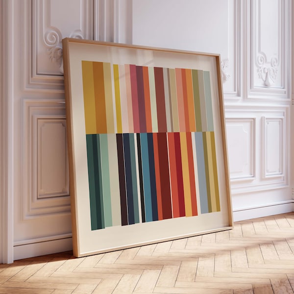 Colorful Modern Stripes Square Art Print