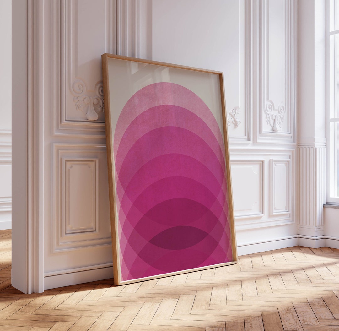 Abstract Pink Digital Wall Art Print Pink Decor Hot Pink Print Bright