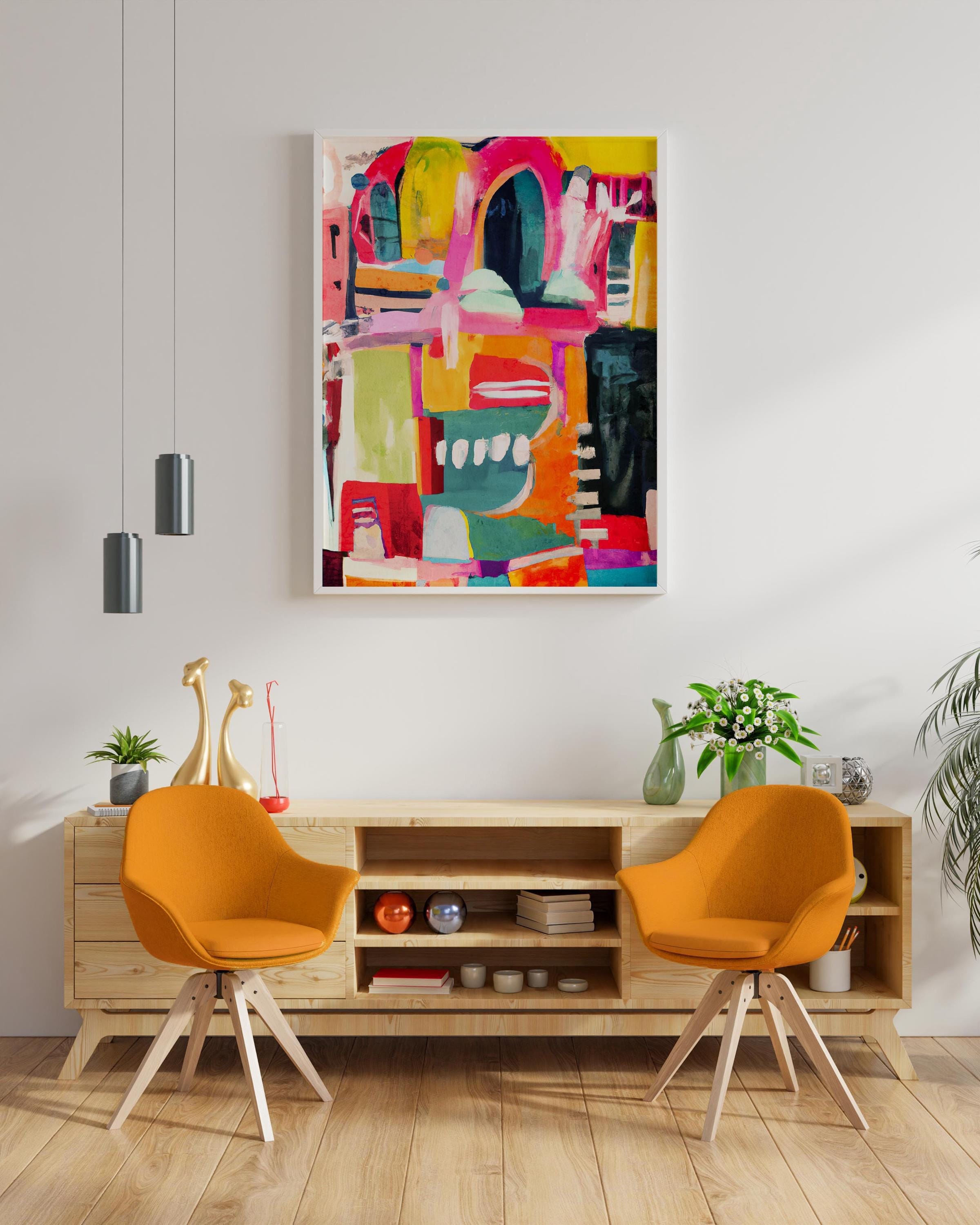 Large Abstract Painting Print Colorful Wall Art Large Modern Decor Abstract Modern Art Multicolour Painting Vibrant Colors Digital Artwork
