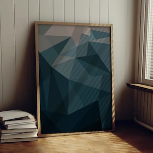 Modern Blue Geometric Digital Art