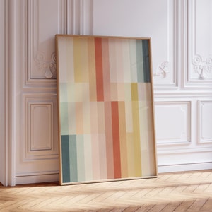 Pastel Color Block Art Print: Minimalist Boho Wall Decor