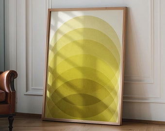 Bold Abstract Digital Yellow Wall Art