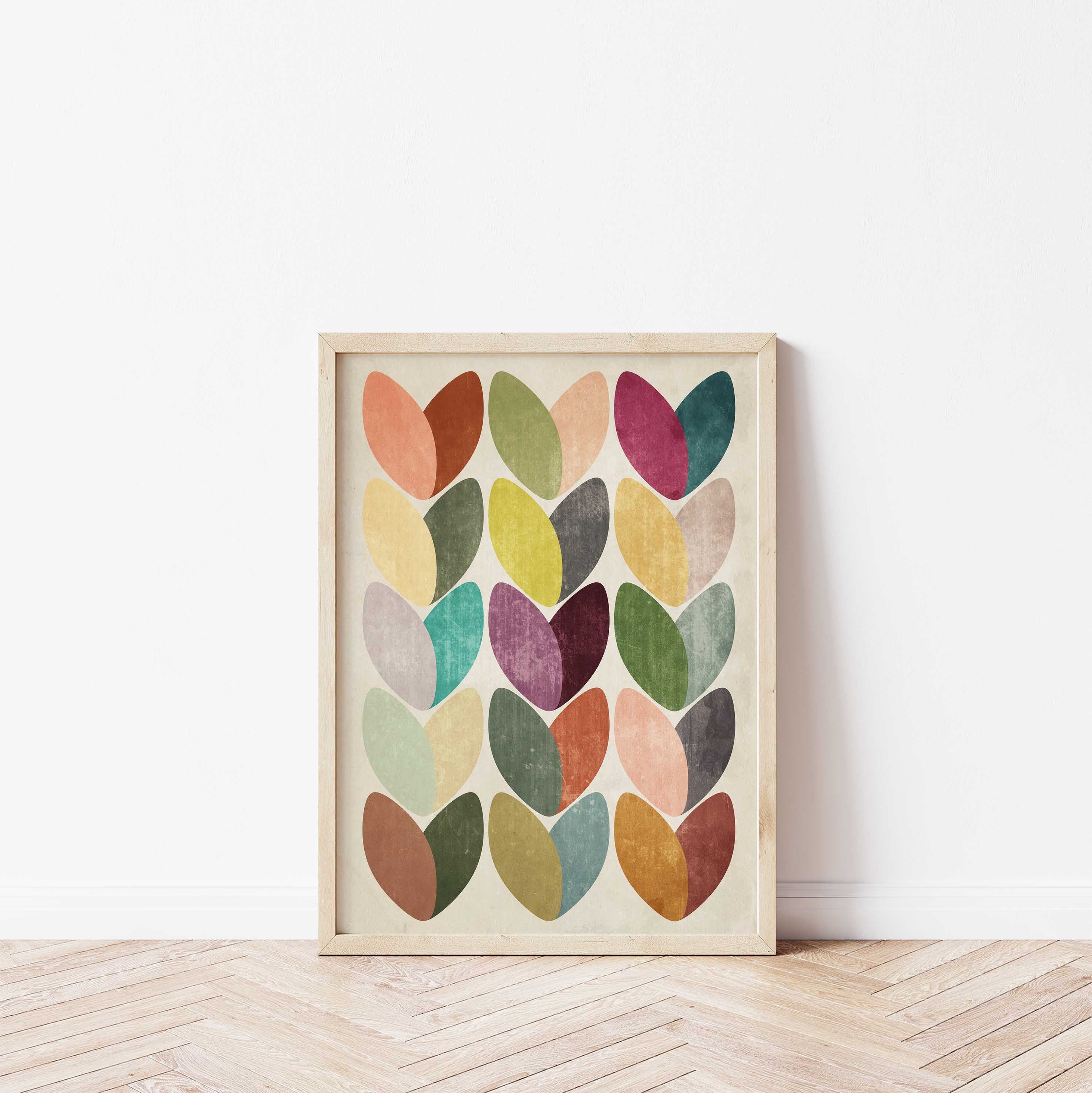 View of Scandinavian Wall Art Abstract Bedroom Print Girls Bedroom | Etsy