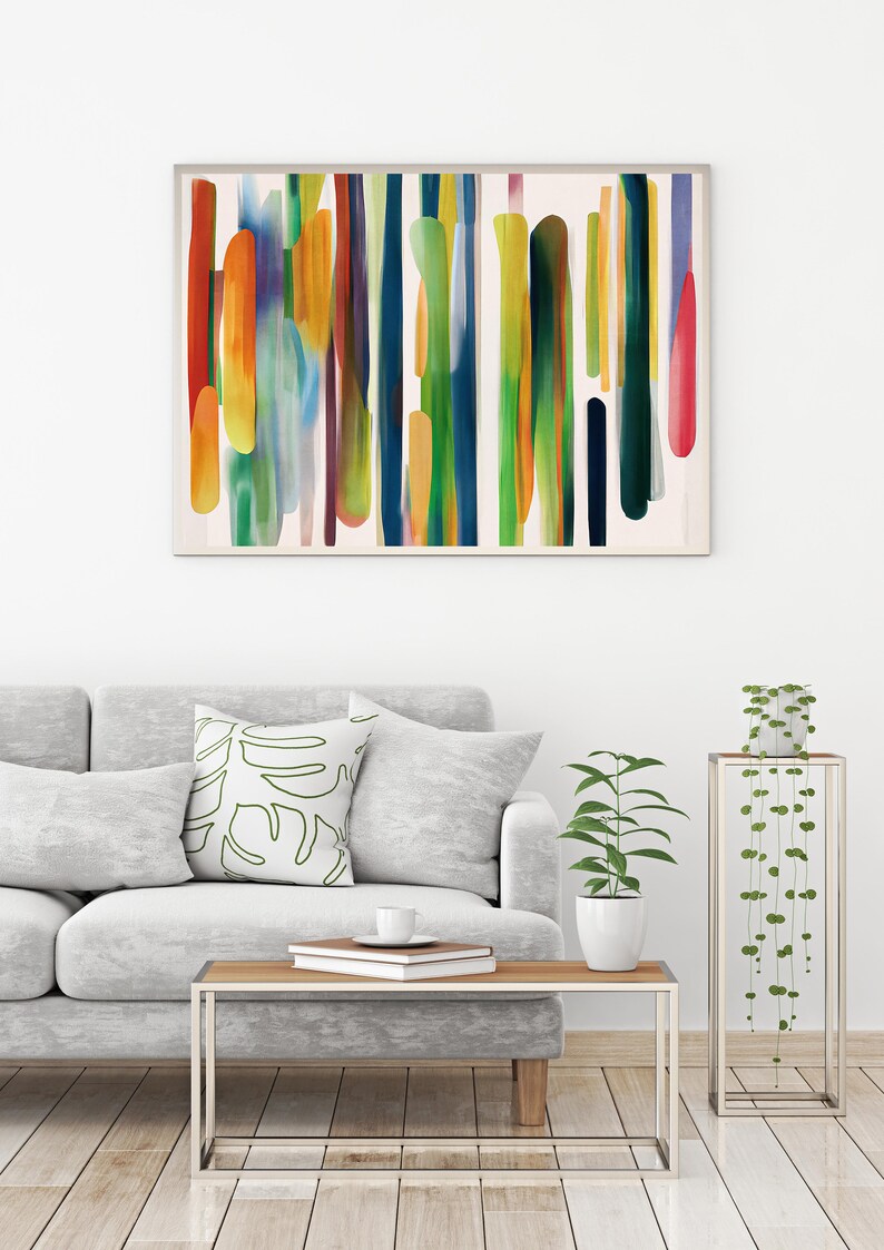 Colorful Striped Modern Printable Colorful Art Print Abstract Etsy