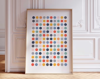 Scandinavian Dot Art Print: Colorful Abstract DIGITAL Art