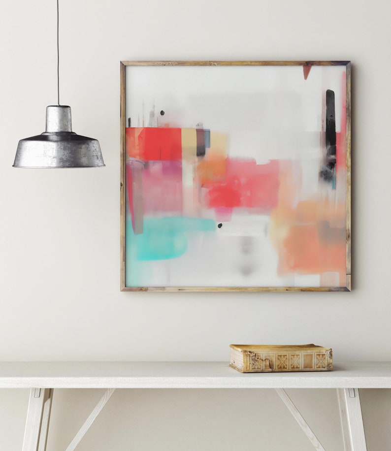 Set of 2 Boho Colorful Graphic Painting Abstract Digital Prints Etsy UK