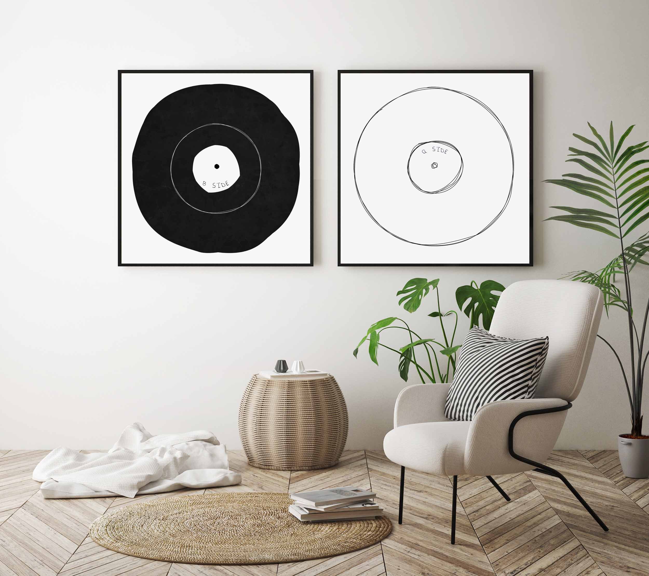 Vinyl Record Posters Set of 2 Vinyl Record Art Prints Etsy