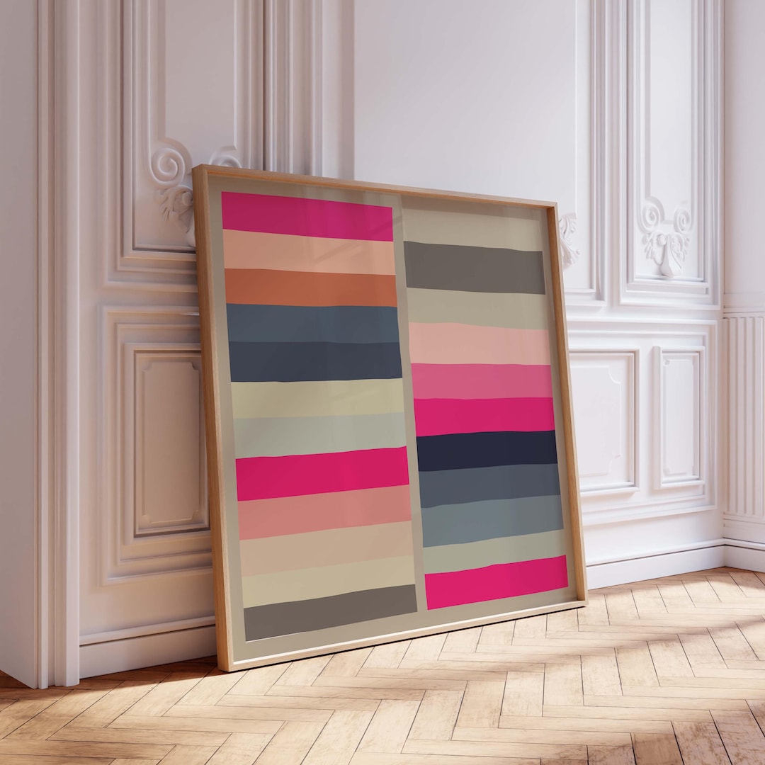 Abstract Art Block DIGITAL Print in Warm Colors - Etsy