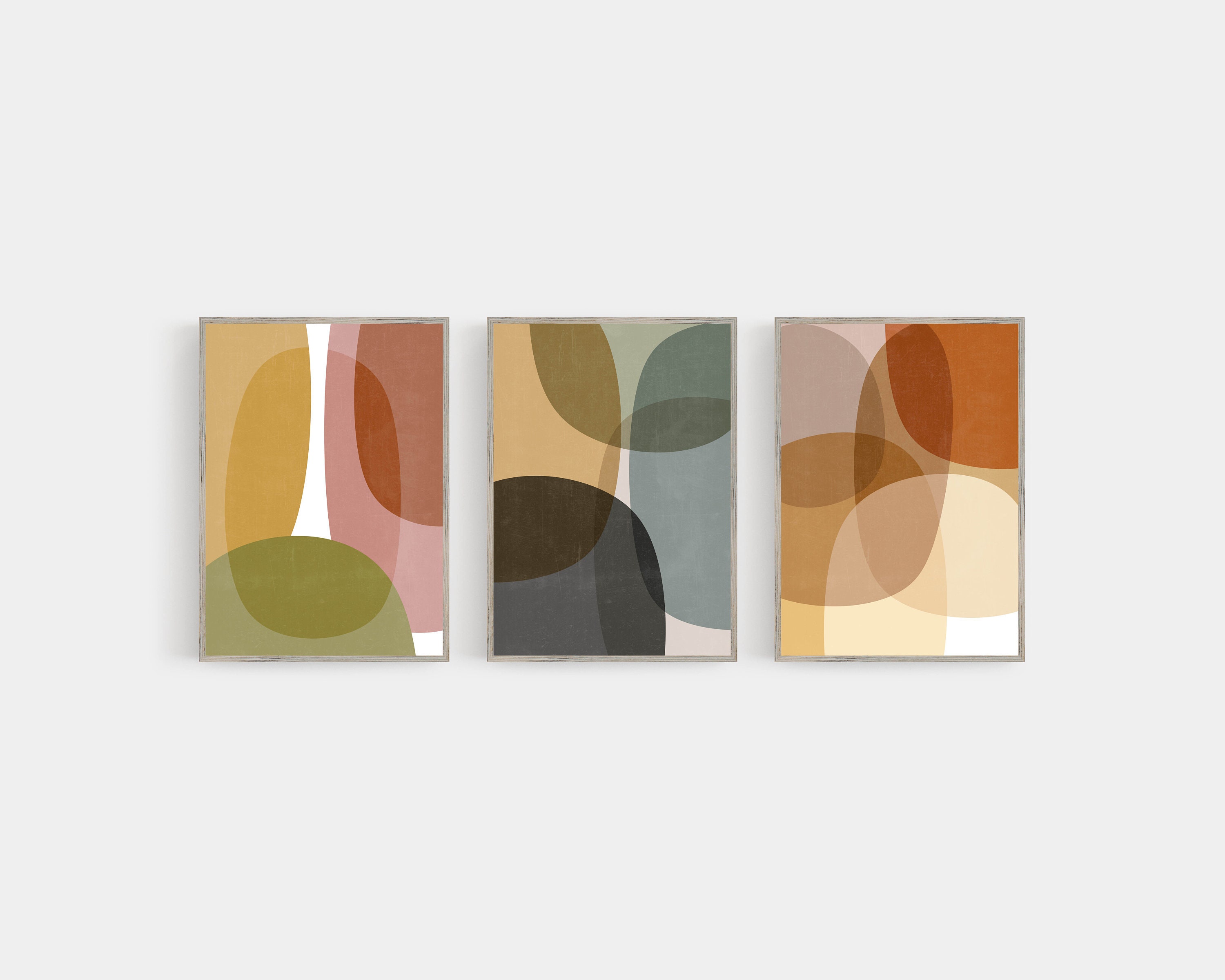 Moderne Drucke 3er Set Wohnzimmer Dekor Mid Century Wandkunst | Etsy