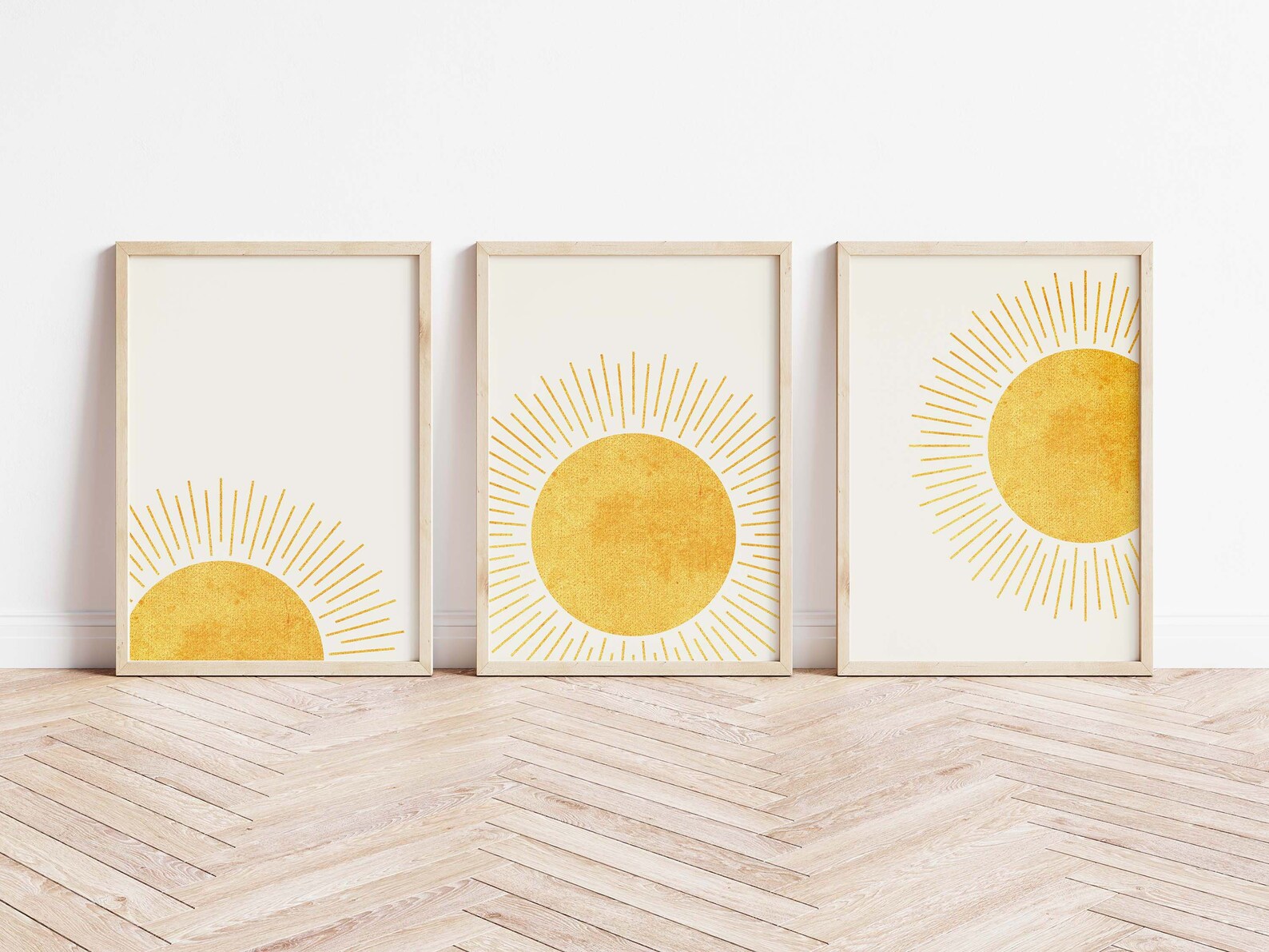 Rising Sun Wall Art Boho Wall Art Set Print Set of 3 Boho Sun Etsy