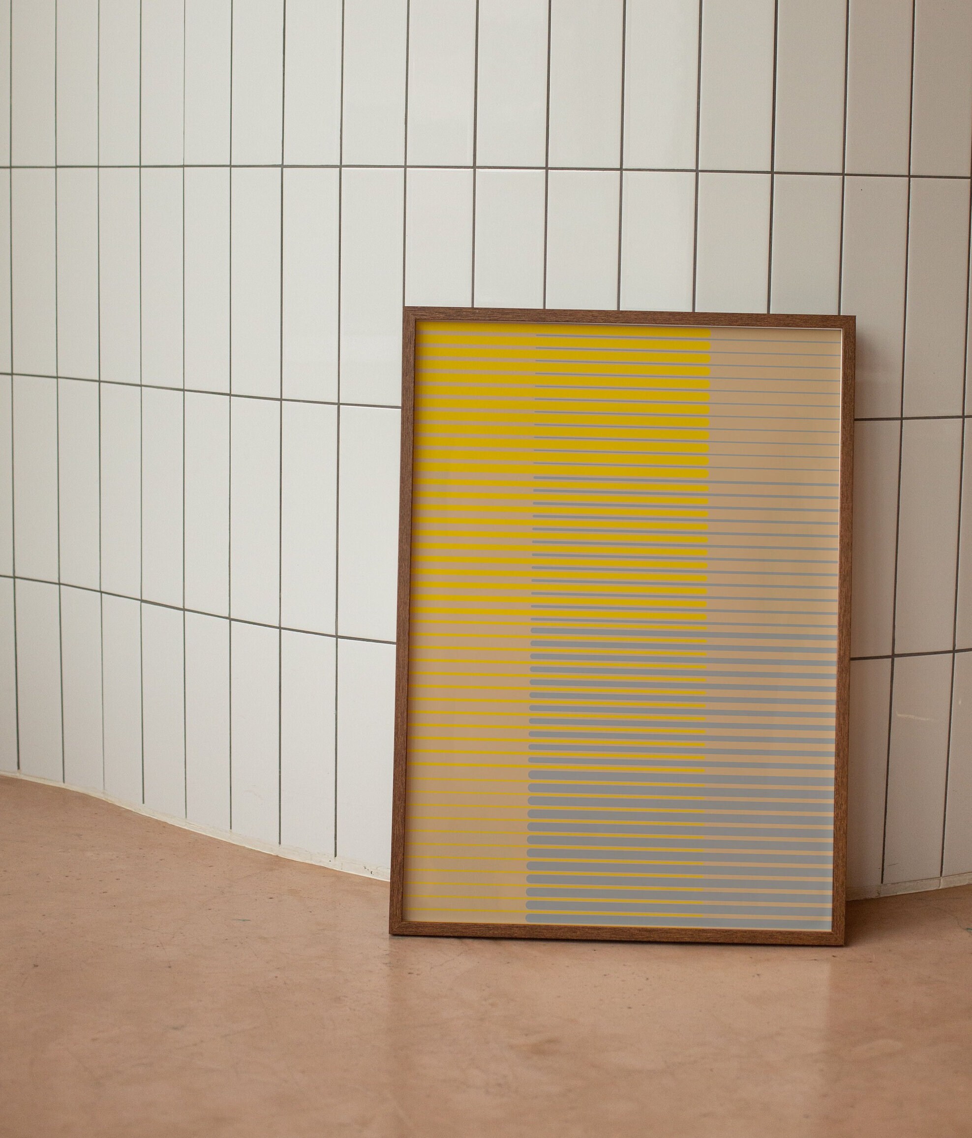 Modern Yellow and Blue Line Art Print - Minimal Abstract Wall Decor - Etsy