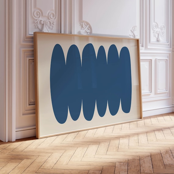 Bold Blue Abstract – Modern Graphic Art DIGITAL Print for Home Decor