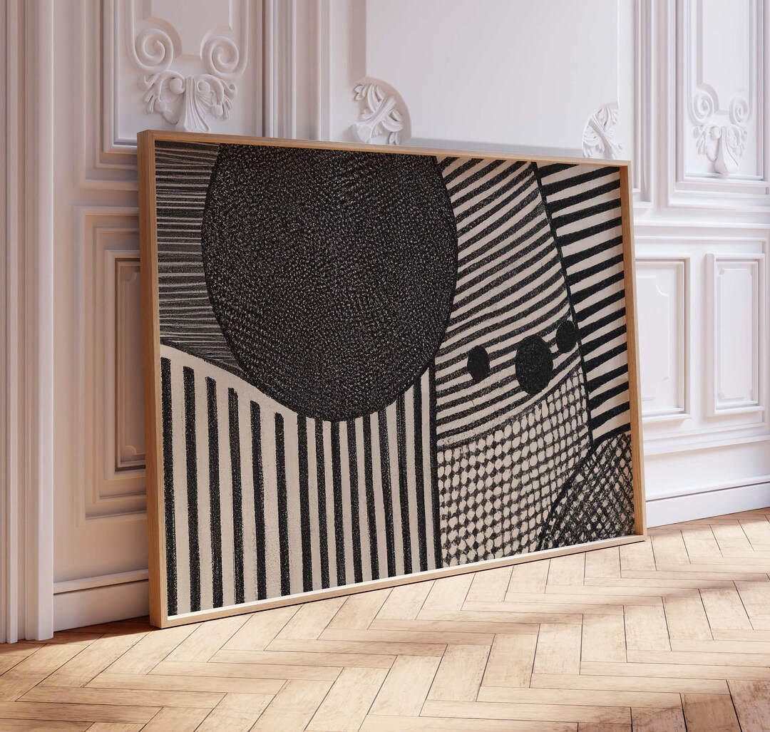 premium photo | a classic black and white line graph... Large Black and White Abstract Line Art Illustration Print - Etsy