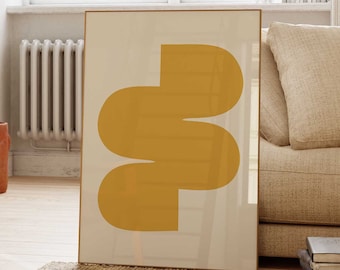 Cool Modern Yellow Abstract Wall Art Print