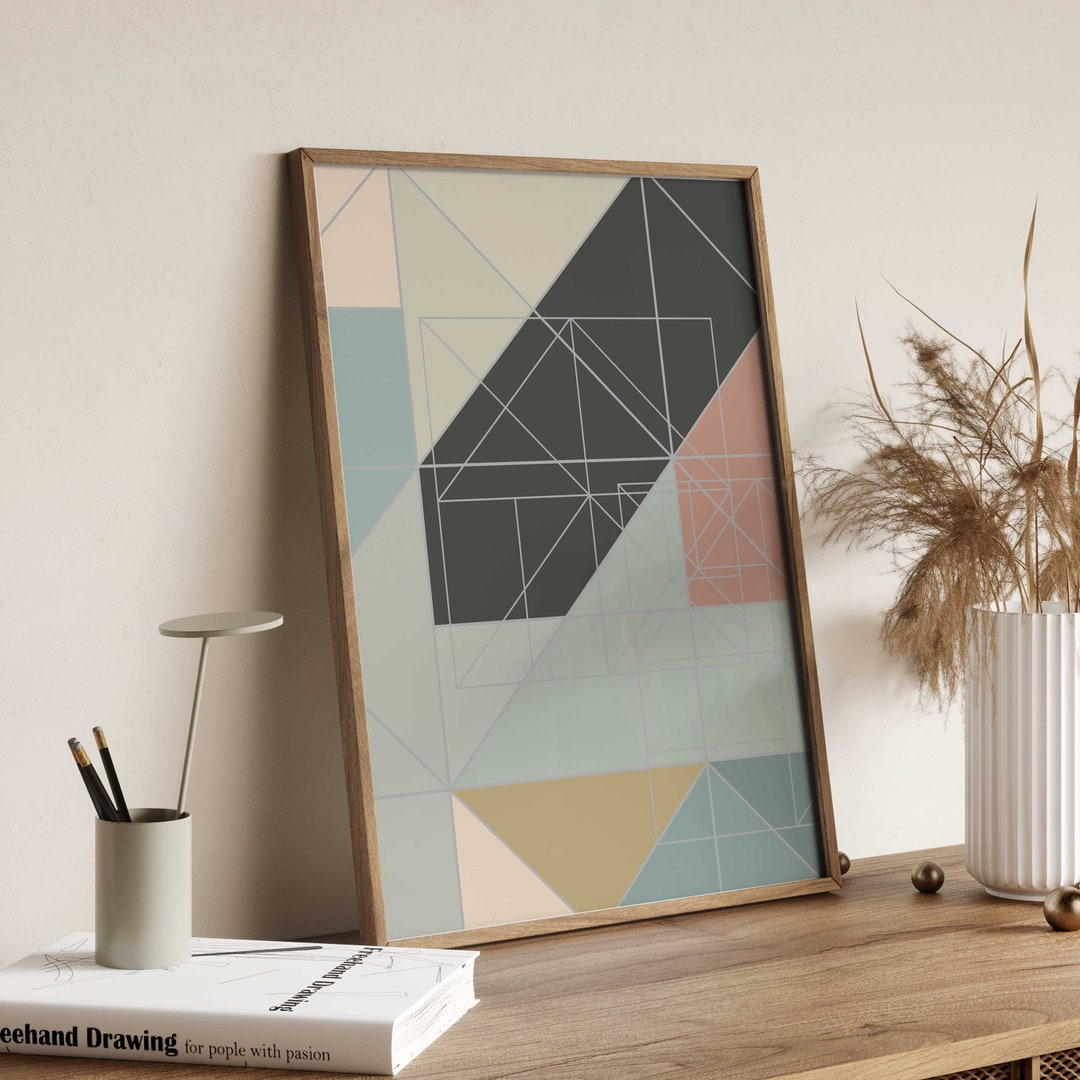Modern Scandinavian Wall Art Geometric Poster Minimalist Print Etsy