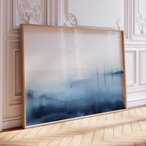 Blue Watercolour Seascape Print - Soft Coastal Painting Art