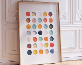 Estampado de lunares modernos y coloridos
