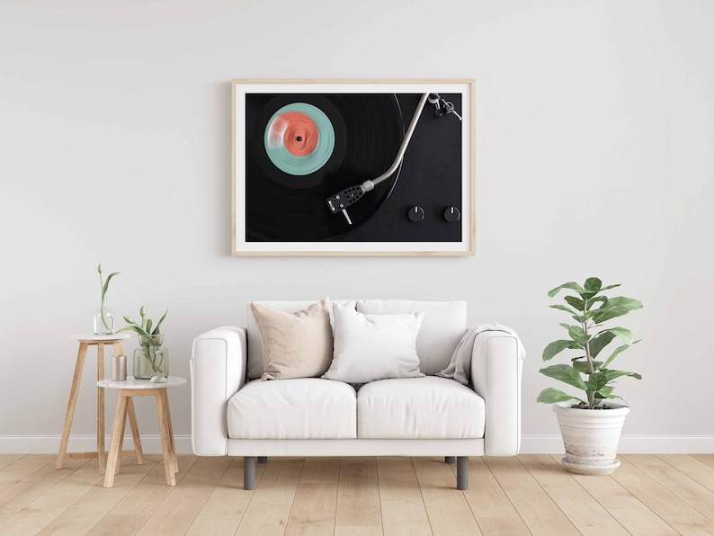 Record Player Wall Art Vinyl Record Art Vinyl Wall Art Dorm Room Decor Music Room Decor Printable Photo Bedroom Decor Teen Boy Room Decor image 9